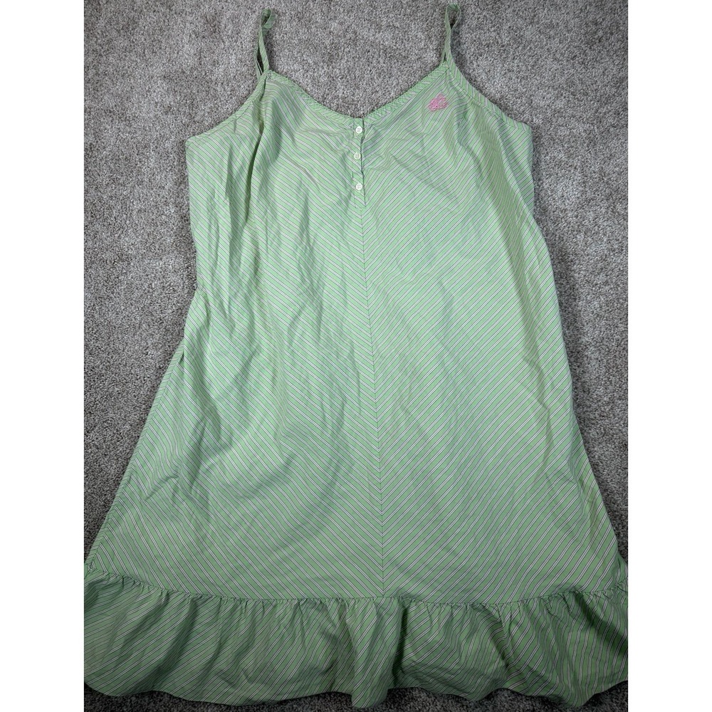 Ralph Lauren Light Green Striped Cotton Nightgown